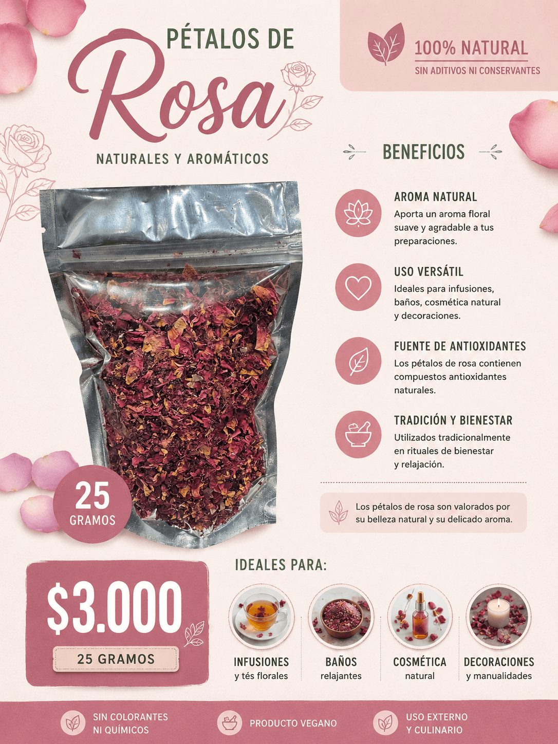Pétalos de Rosa 25g