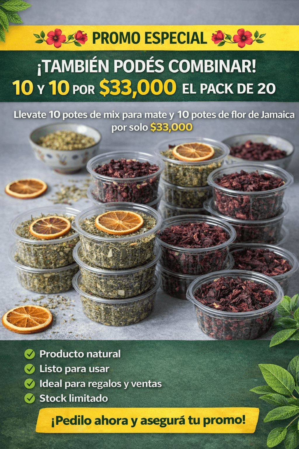 MIX DE SUPER MATE Y FLOR DE JAMAICA