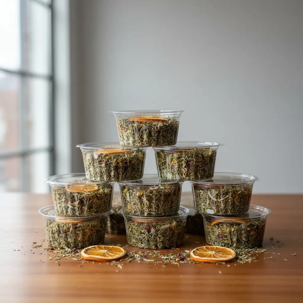 Potes de mix matero con hierbas naturales y naranja deshidratada - mayorista