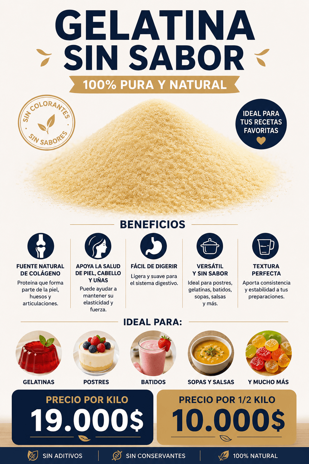 Gelatina Sin Sabor (1Kg)