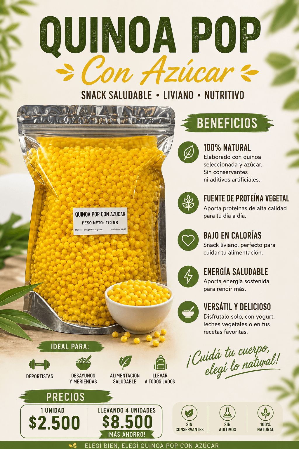 Quinoa Pop Con Azúcar