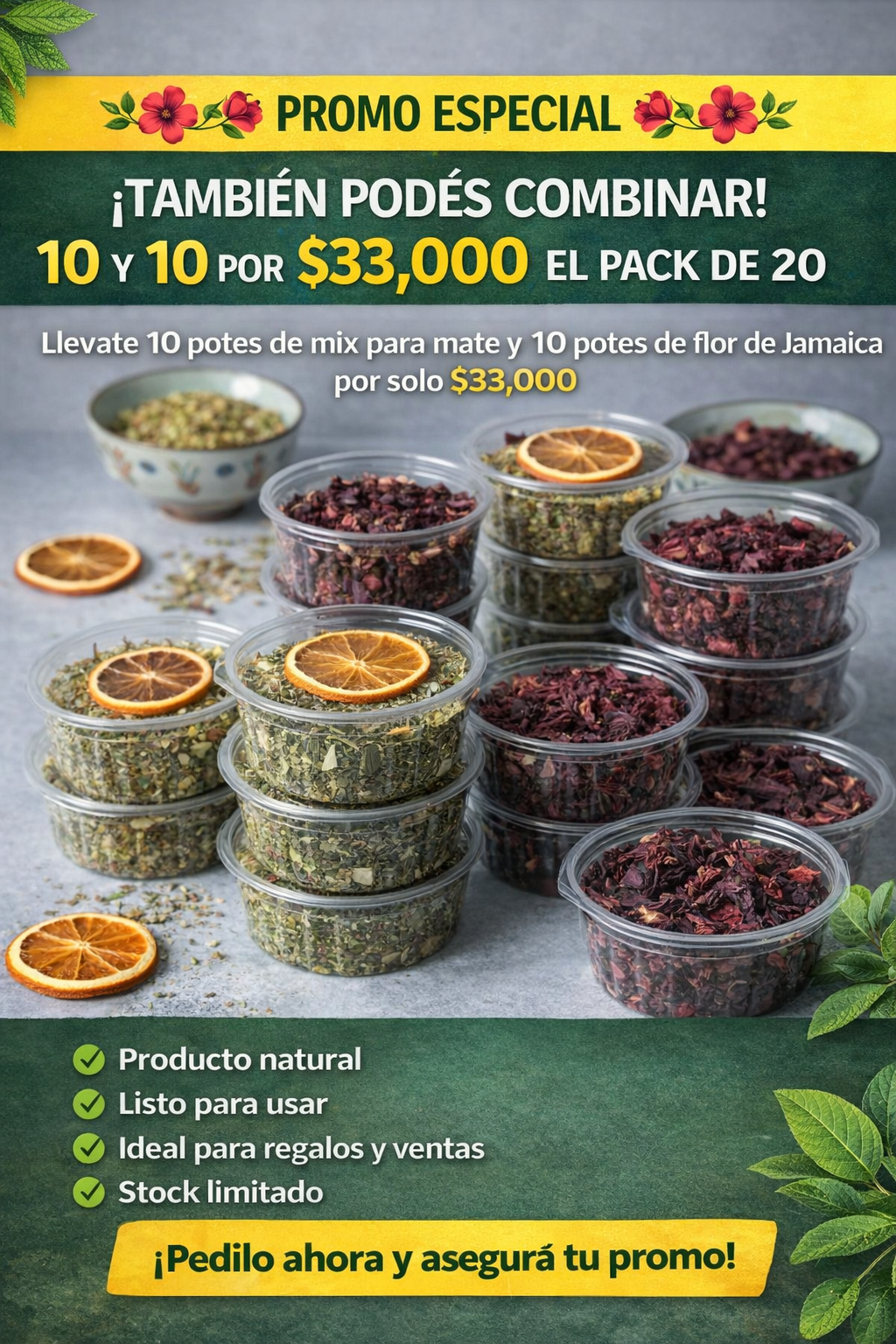 Mix de Super Mate y Flor de Jamaica - 20 unidades